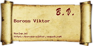 Boross Viktor névjegykártya