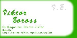 viktor boross business card